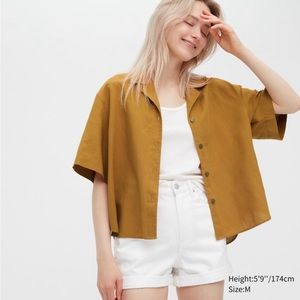 Cropped Boxy Button-up Shirt